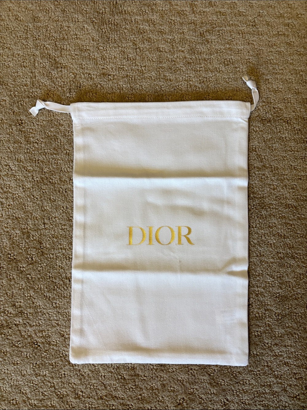 Dior White Drawstring Dust Bag